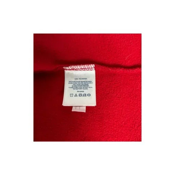 Lands' End Women's Size L Zip-Front Fleece Vest Long Red - Picture 4 of 10